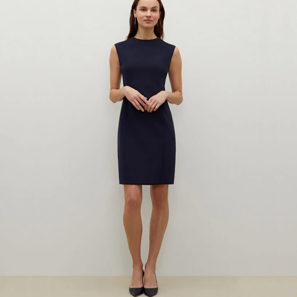 MM Lafleur Womens Greenlay 2.0 Sheath Dress Scuba Galaxy Blue Sz 2 Career Office